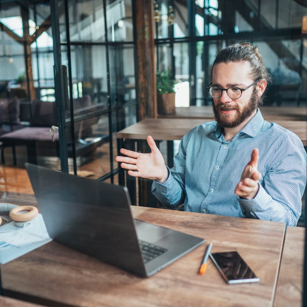 A guy on a zoom call